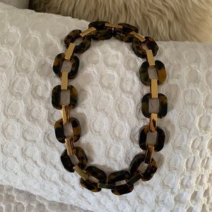 J. Crew Leopard and Gold Necklace